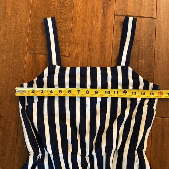 J. Crew Navy and White Striped Jumpsuit Sz 2 - Picture 11 of 14